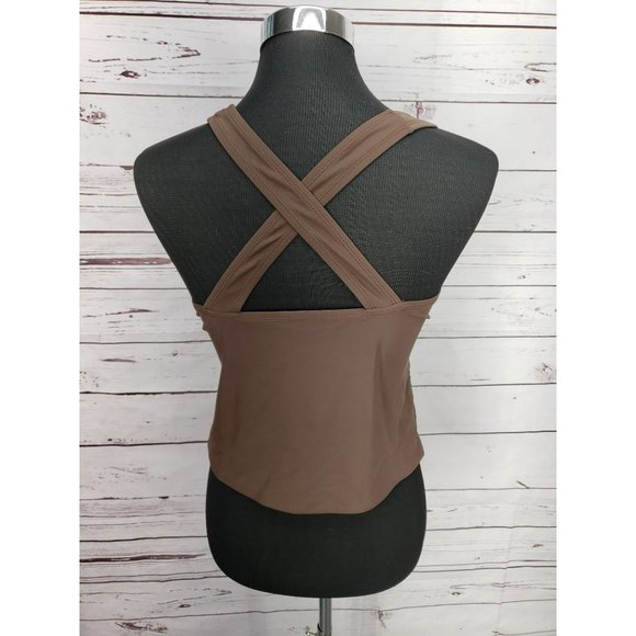 Contour By Beach Scene Brown Studded V-Neck Tankini Swimsuit‎ Top Size 8 - Picture 11 of 11